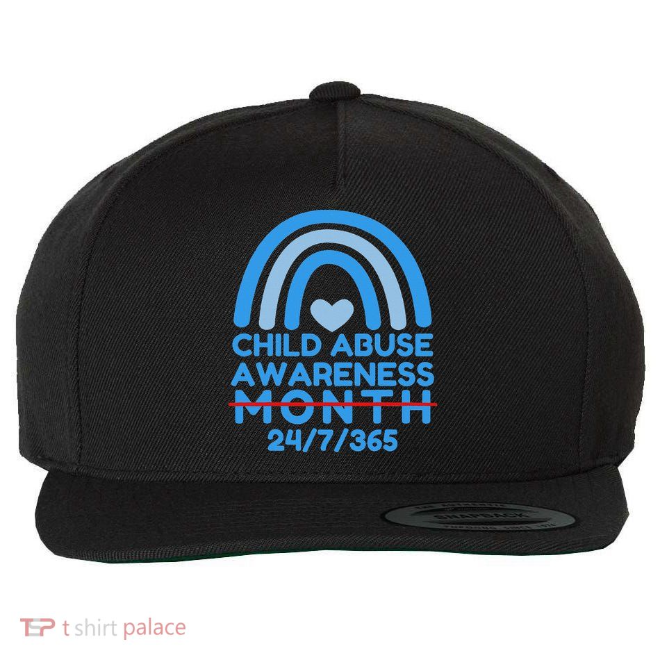 In April We Wear Blue Cool Child Abuse Prevention Awareness (2) Wool Snapback Cap
