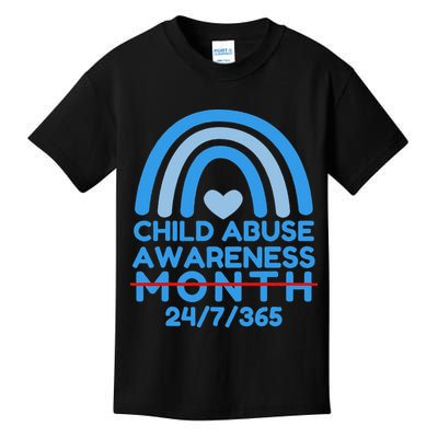 In April We Wear Blue Cool Child Abuse Prevention Awareness (2) Kids T-Shirt