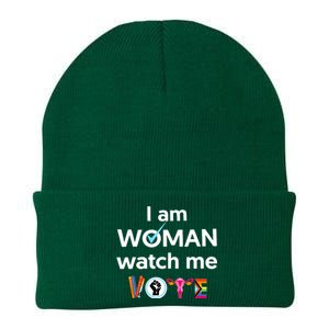 I Am Woman Watch Me Vote Knit Cap Winter Beanie