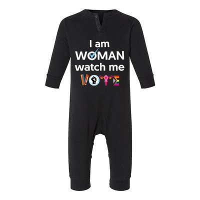 I Am Woman Watch Me Vote Infant Fleece One Piece