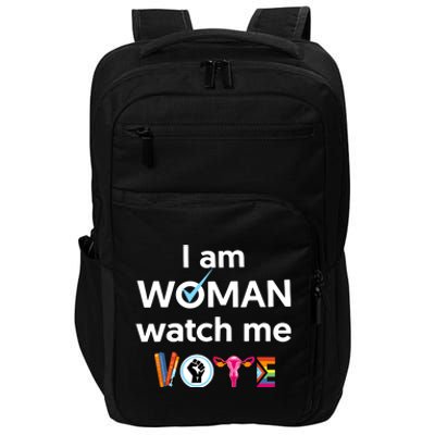 I Am Woman Watch Me Vote Impact Tech Backpack