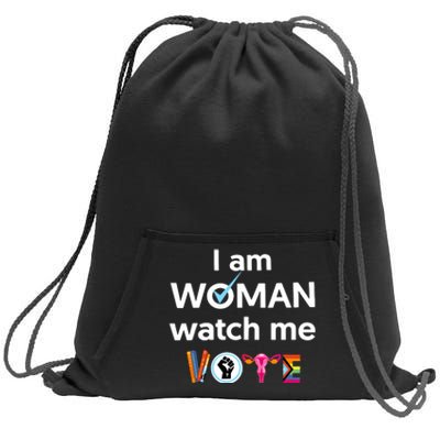 I Am Woman Watch Me Vote Sweatshirt Cinch Pack Bag