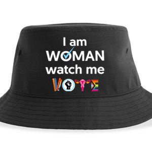 I Am Woman Watch Me Vote Sustainable Bucket Hat