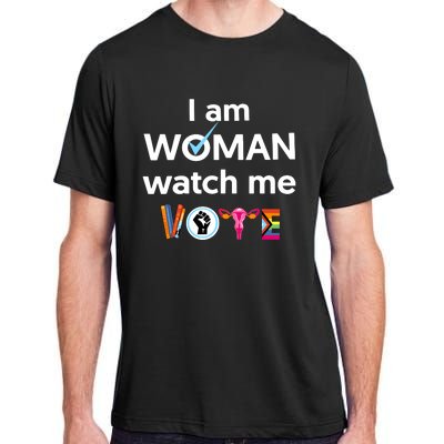 I Am Woman Watch Me Vote Adult ChromaSoft Performance T-Shirt