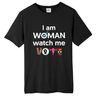 I Am Woman Watch Me Vote Tall Fusion ChromaSoft Performance T-Shirt