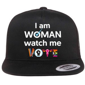 I Am Woman Watch Me Vote Flat Bill Trucker Hat