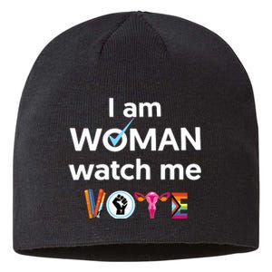 I Am Woman Watch Me Vote Sustainable Beanie