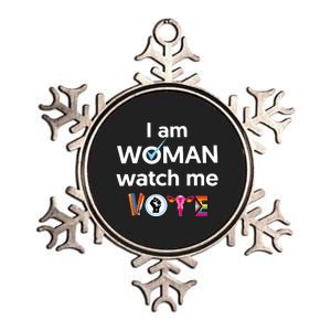 I Am Woman Watch Me Vote Metallic Star Ornament