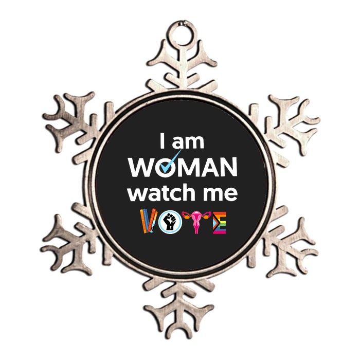 I Am Woman Watch Me Vote Metallic Star Ornament