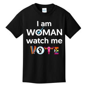 I Am Woman Watch Me Vote Kids T-Shirt