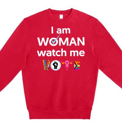 I Am Woman Watch Me Vote Premium Crewneck Sweatshirt