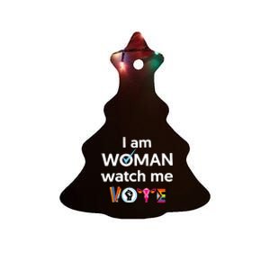 I Am Woman Watch Me Vote Ceramic Tree Ornament