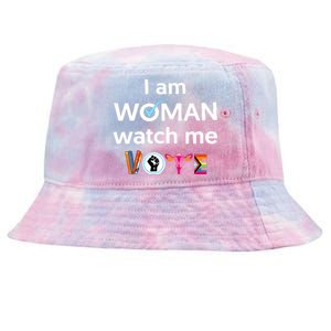 I Am Woman Watch Me Vote Tie-Dyed Bucket Hat