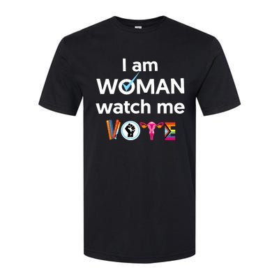 I Am Woman Watch Me Vote Softstyle CVC T-Shirt