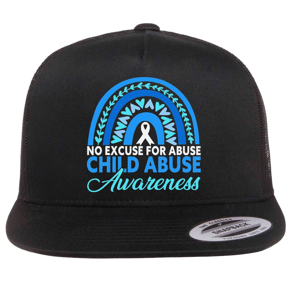 In April We Wear Blue Cool Child Abuse Prevention Awareness Flat Bill Trucker Hat