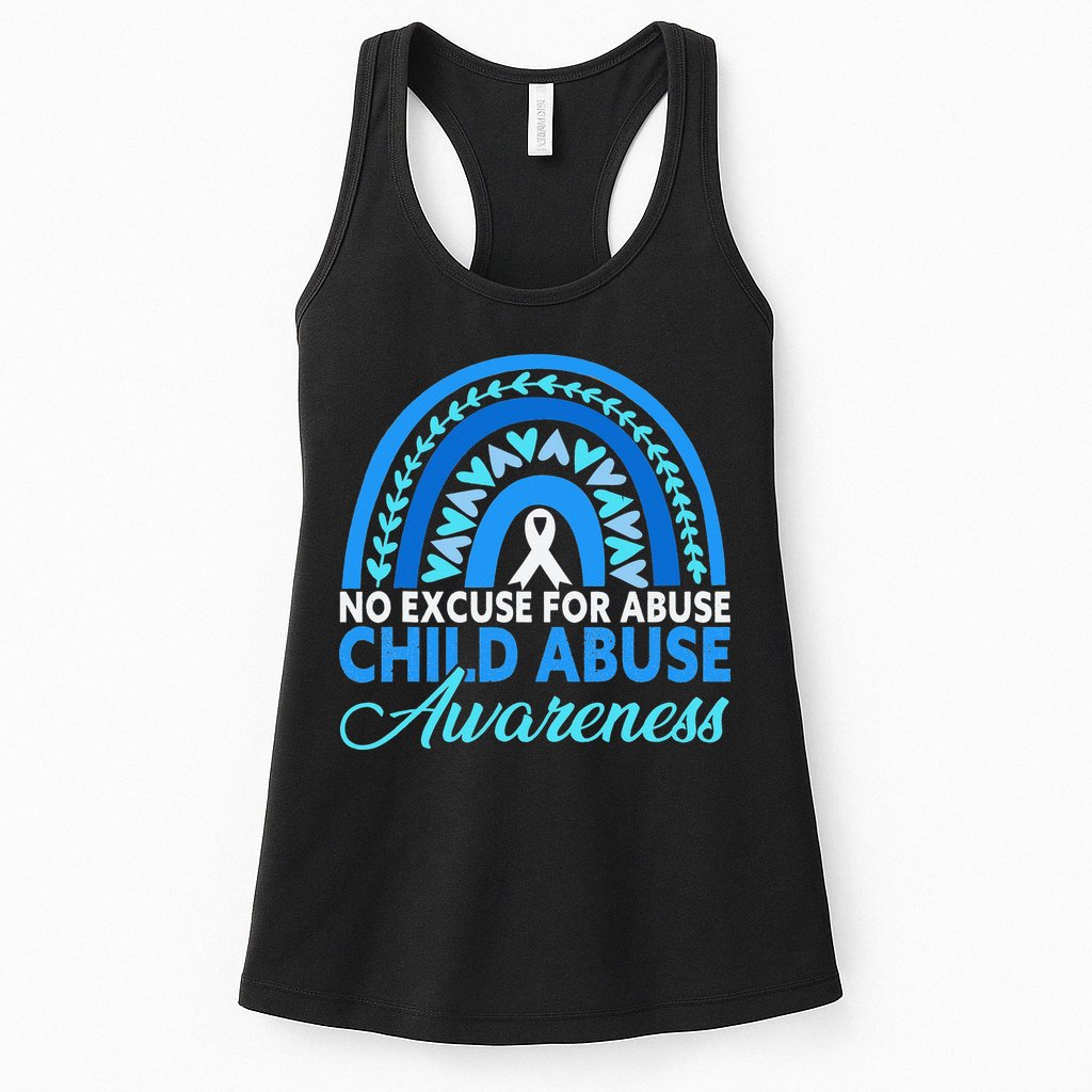 In April We Wear Blue Cool Child Abuse Prevention Awareness Womens Tank Top