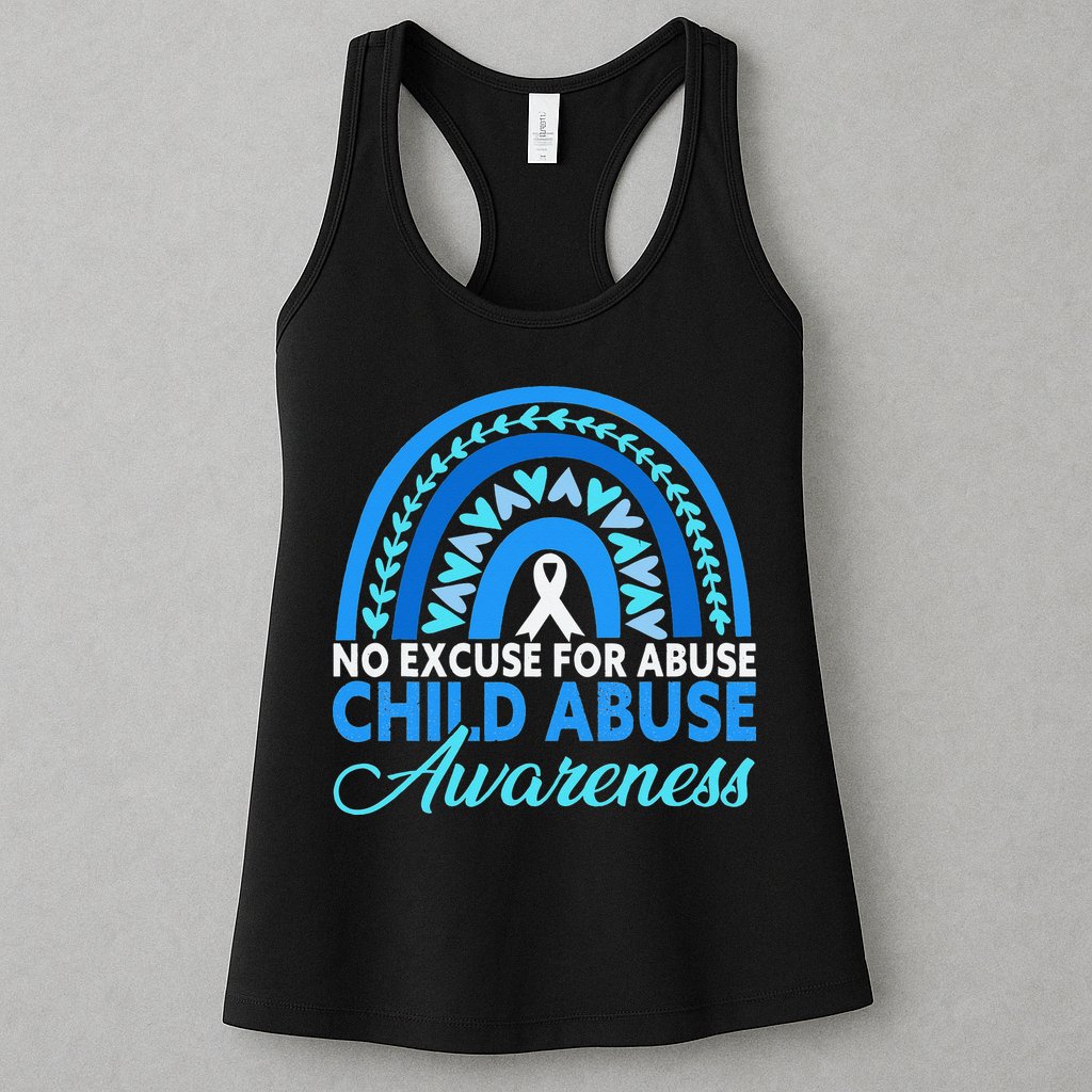 In April We Wear Blue Cool Child Abuse Prevention Awareness Womens Tank Top