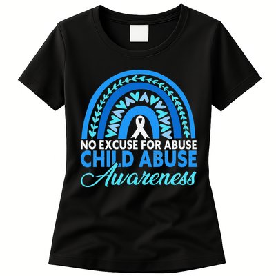 In April We Wear Blue Cool Child Abuse Prevention Awareness Womens T-Shirt