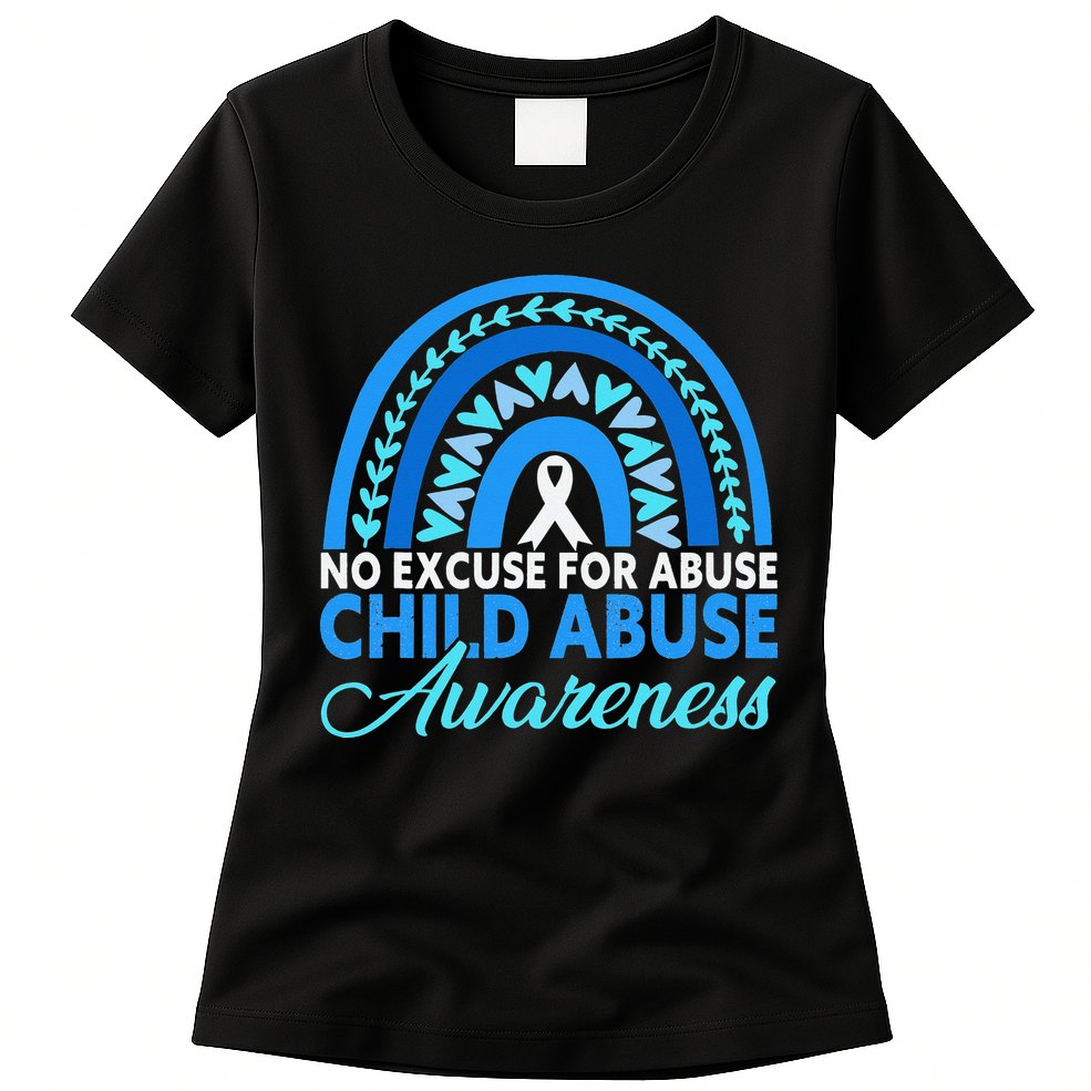 In April We Wear Blue Cool Child Abuse Prevention Awareness Womens T-Shirt