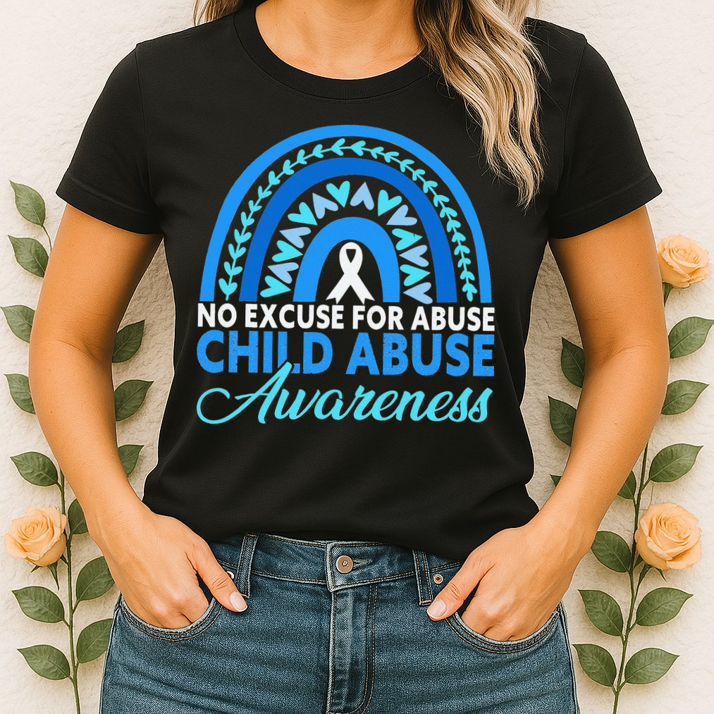 In April We Wear Blue Cool Child Abuse Prevention Awareness Womens T-Shirt