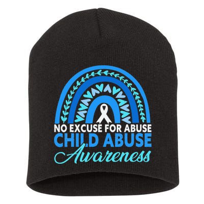 In April We Wear Blue Cool Child Abuse Prevention Awareness Short Acrylic Beanie