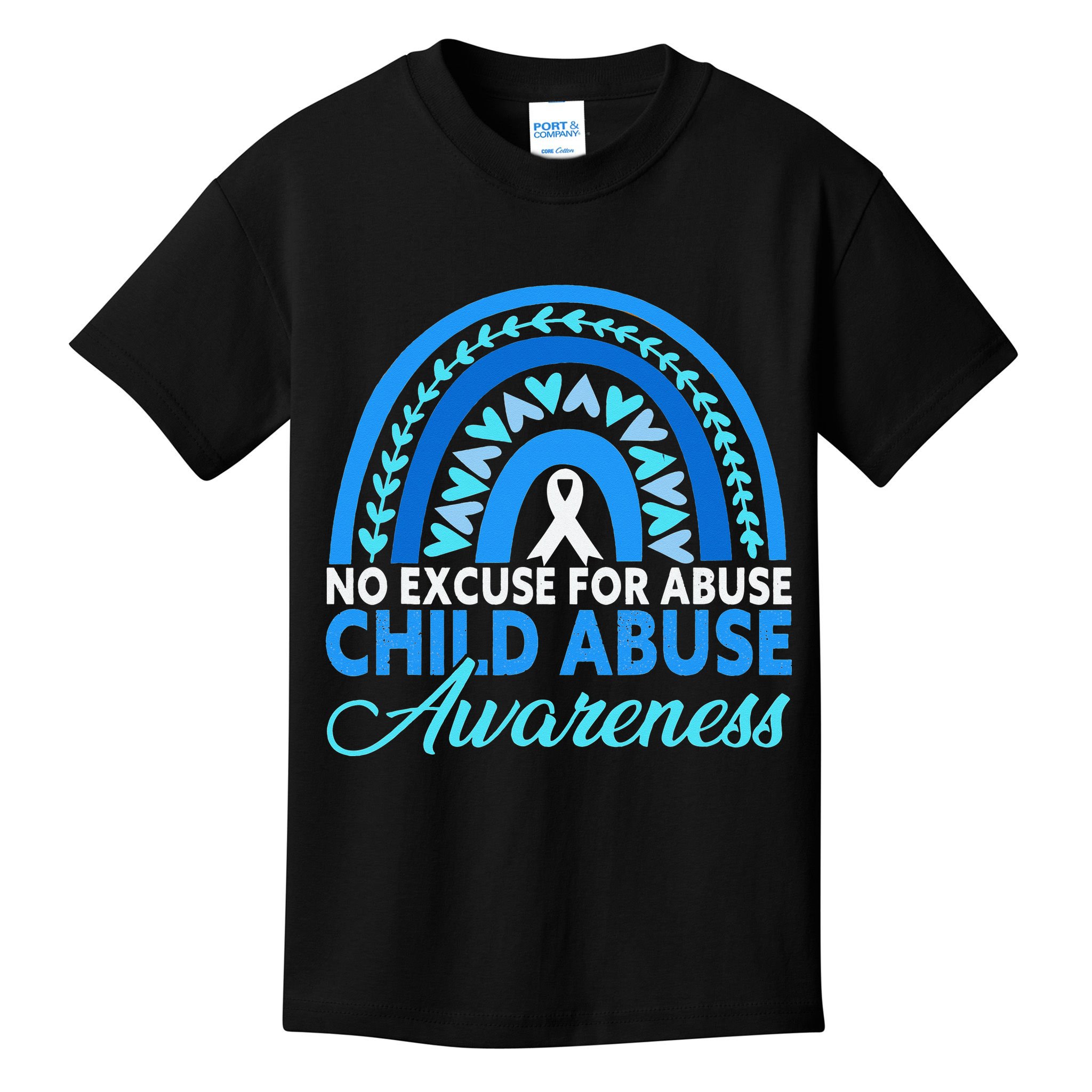 In April We Wear Blue Cool Child Abuse Prevention Awareness Kids T-Shirt