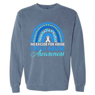 In April We Wear Blue Cool Child Abuse Prevention Awareness Garment-Dyed Sweatshirt