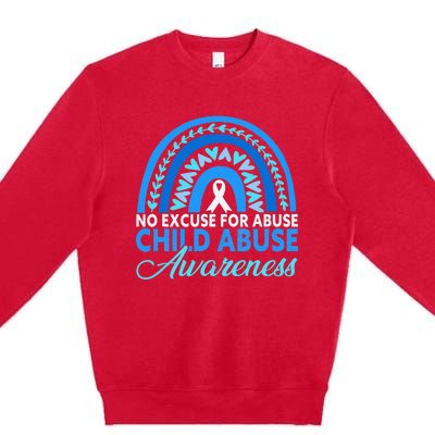 In April We Wear Blue Cool Child Abuse Prevention Awareness Premium Crewneck Sweatshirt