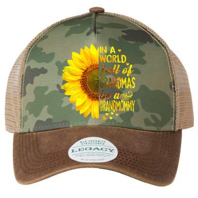 In A World Full Of Grandmas Be Grandmommy Sunflower Legacy Tie Dye Trucker Hat