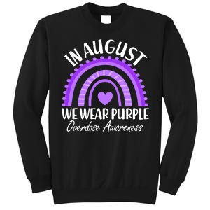 In August We Wear Purple Overdose Awareness Purple Rainbow Sweatshirt