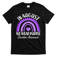In August We Wear Purple Overdose Awareness Purple Rainbow T-Shirt