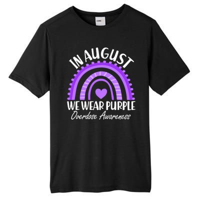 In August We Wear Purple Overdose Awareness Purple Rainbow Tall Fusion ChromaSoft Performance T-Shirt