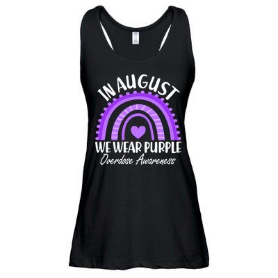 In August We Wear Purple Overdose Awareness Purple Rainbow Ladies Essential Flowy Tank