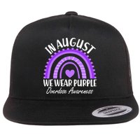 In August We Wear Purple Overdose Awareness Purple Rainbow Flatbill Hat