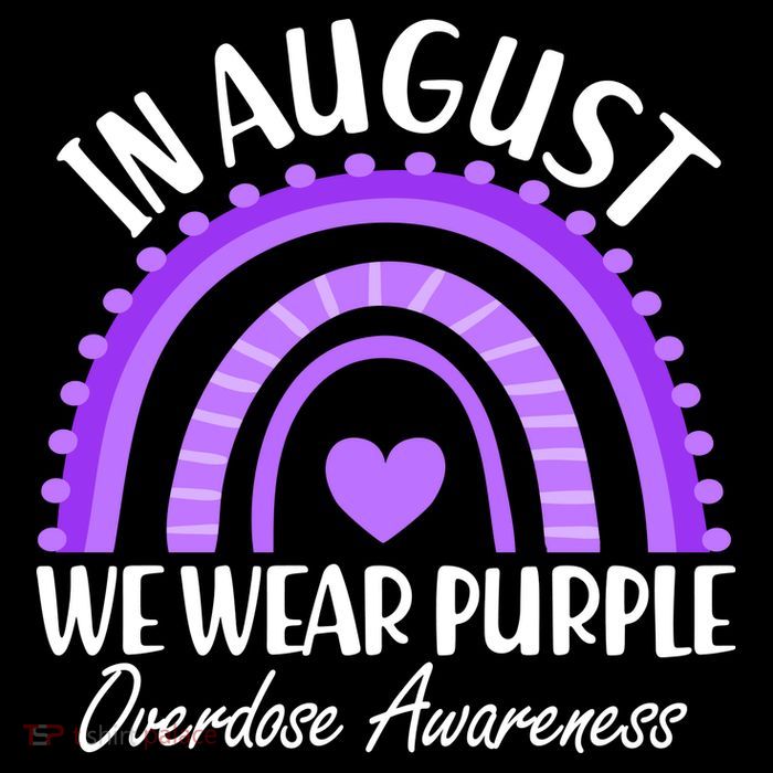 In August We Wear Purple Overdose Awareness Purple Rainbow Premium T-Shirt