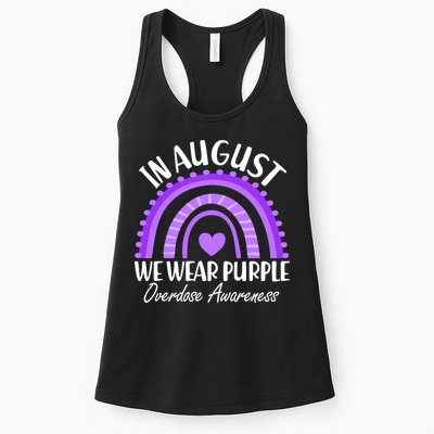 In August We Wear Purple Overdose Awareness Purple Rainbow Womens Tank Top