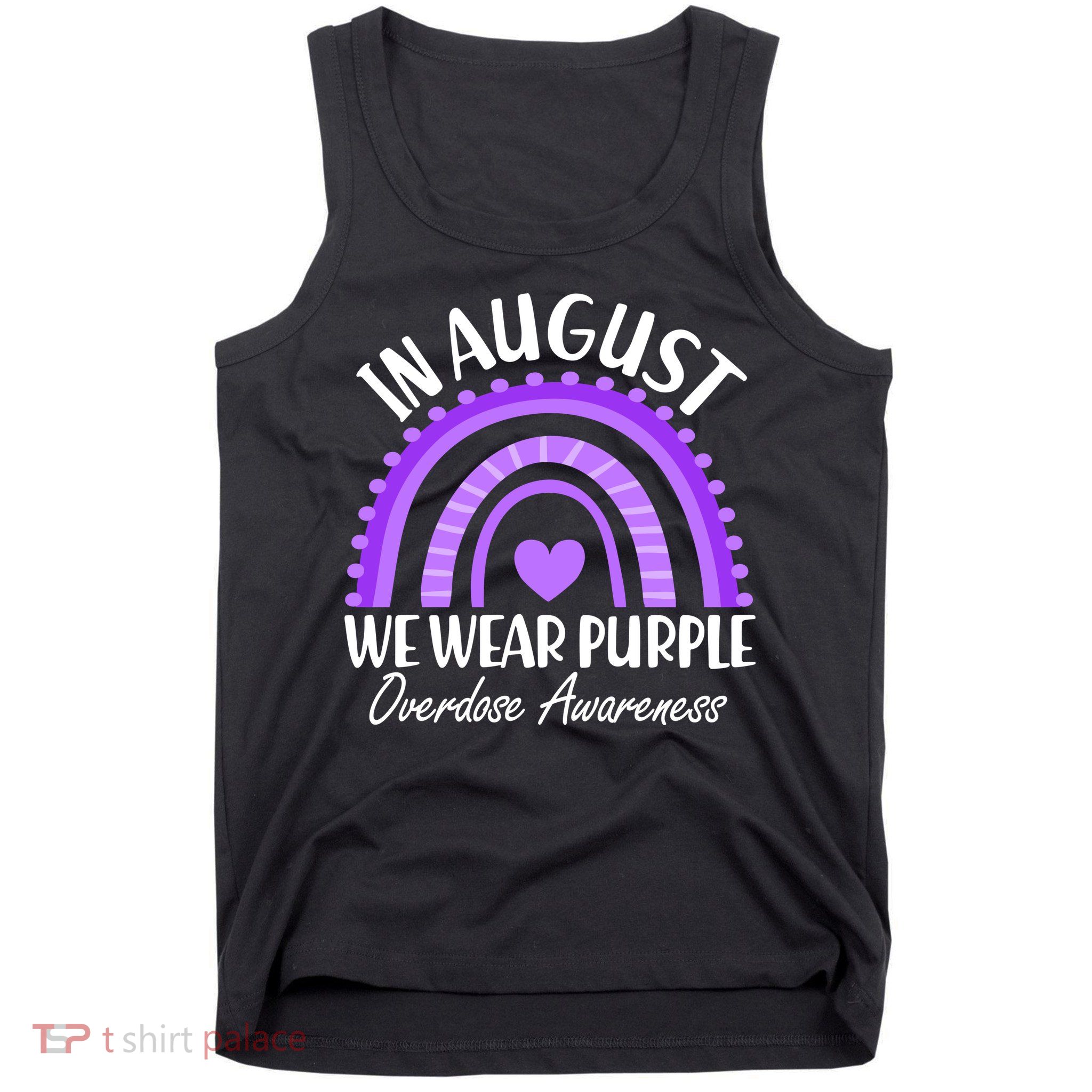 In August We Wear Purple Overdose Awareness Purple Rainbow Tank Top