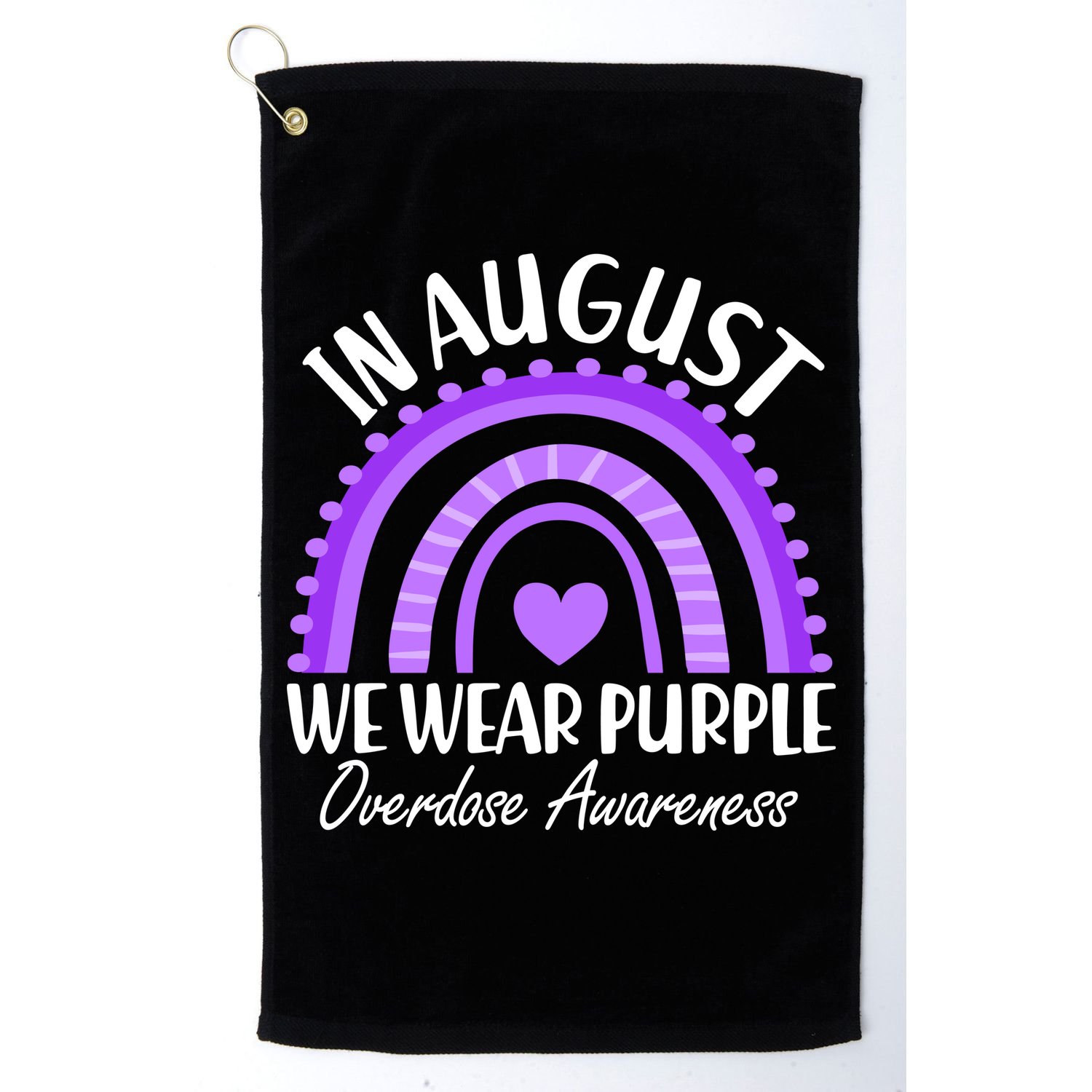 In August We Wear Purple Overdose Awareness Purple Rainbow Golf Towel