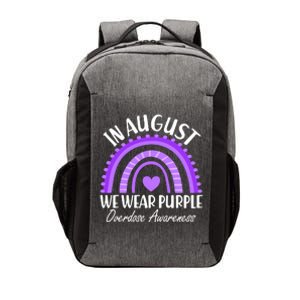 In August We Wear Purple Overdose Awareness Purple Rainbow Vector Backpack