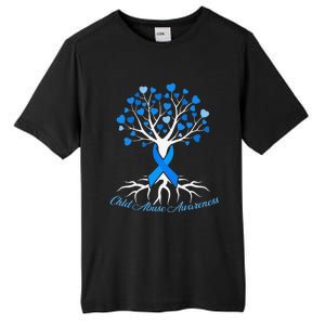 In April We Wear Blue Pinwheel Child Abuse Prevention Month Tall Fusion ChromaSoft Performance T-Shirt