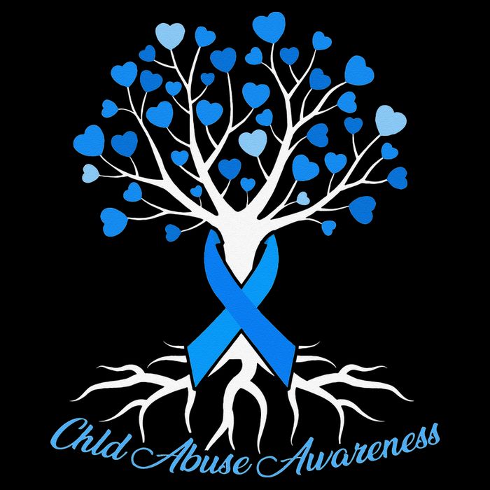 In April We Wear Blue Pinwheel Child Abuse Prevention Month Womens Tank Top