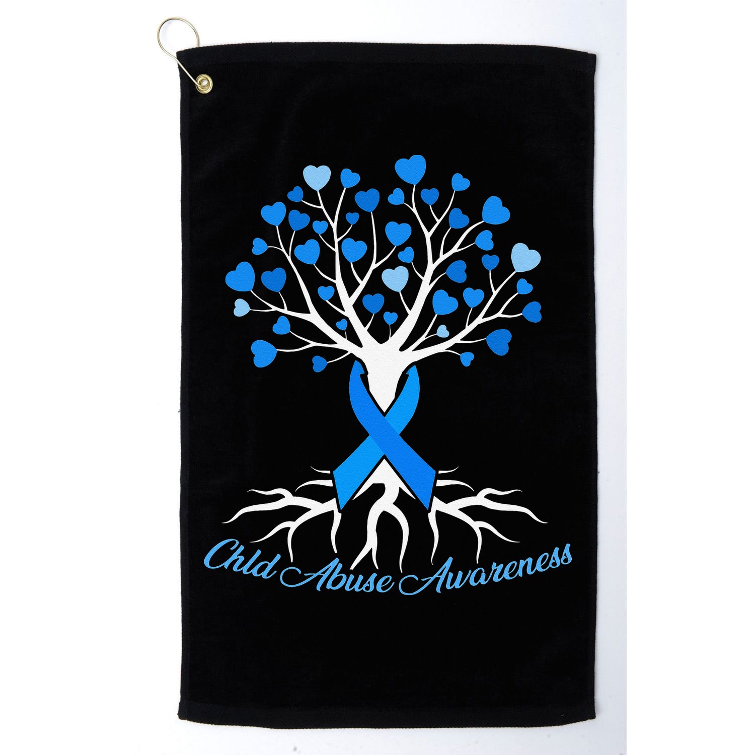 In April We Wear Blue Pinwheel Child Abuse Prevention Month Golf Towel