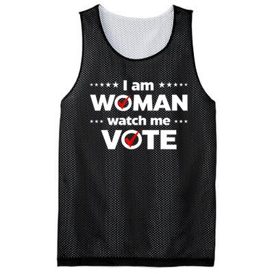 I Am Woman Watch Me Vote Mesh Reversible Basketball Jersey Tank