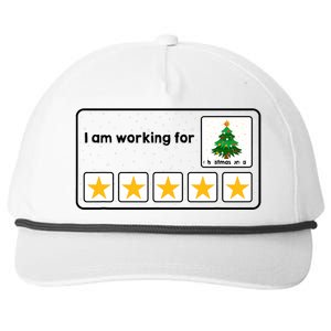 I Am Working For Christmas Break 5 Stars Xmas Tree Snapback Five-Panel Rope Hat