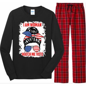 I Am Woman Watch Me Vote Long Sleeve Pajama Set