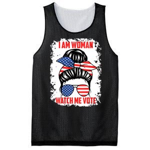 I Am Woman Watch Me Vote Mesh Reversible Basketball Jersey Tank