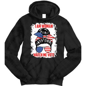 I Am Woman Watch Me Vote Tie Dye Hoodie