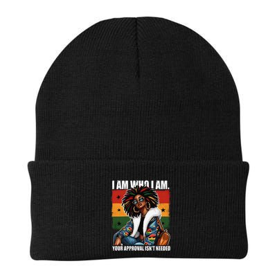 I Am Who I Am Your Approval IsnT Needed Black Girl Woman Knit Cap Winter Beanie