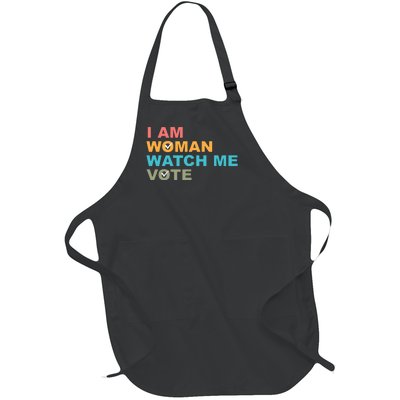 I Am Woman Watch Me Vote Full-Length Apron With Pockets