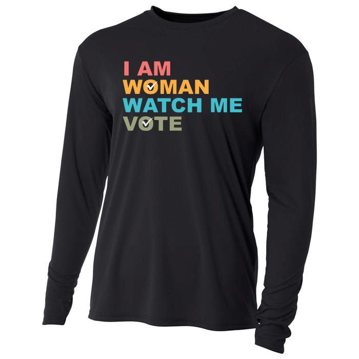 I Am Woman Watch Me Vote Cooling Performance Long Sleeve Crew